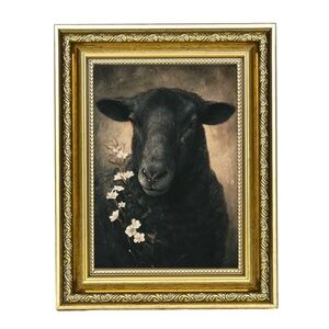 Wildflower Lamb Portrait Framed Art